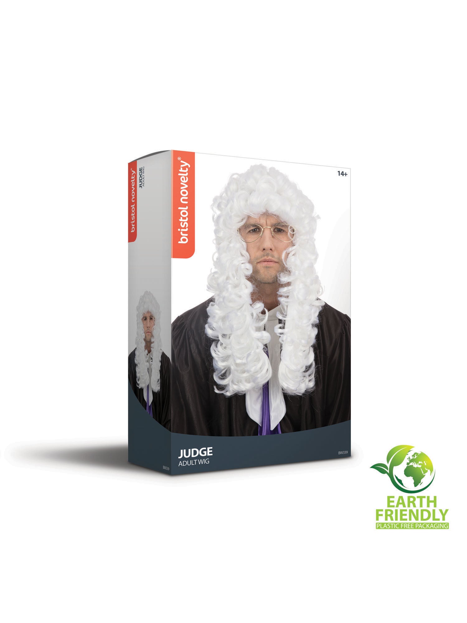 Judge, White, Generic, Wig, One Size, Back