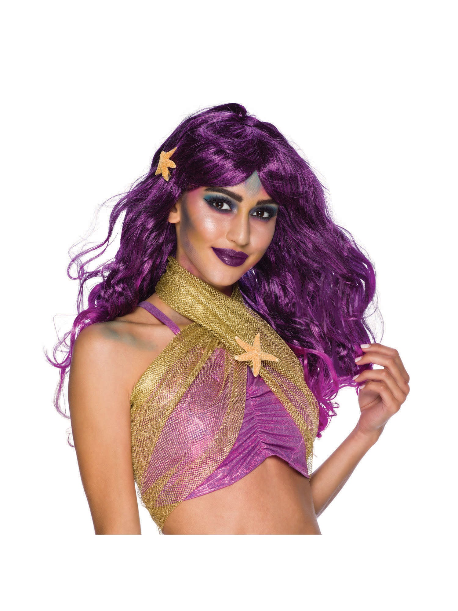 Long Purple, Purple, Generic, Wig, One Size - Boxed, Back