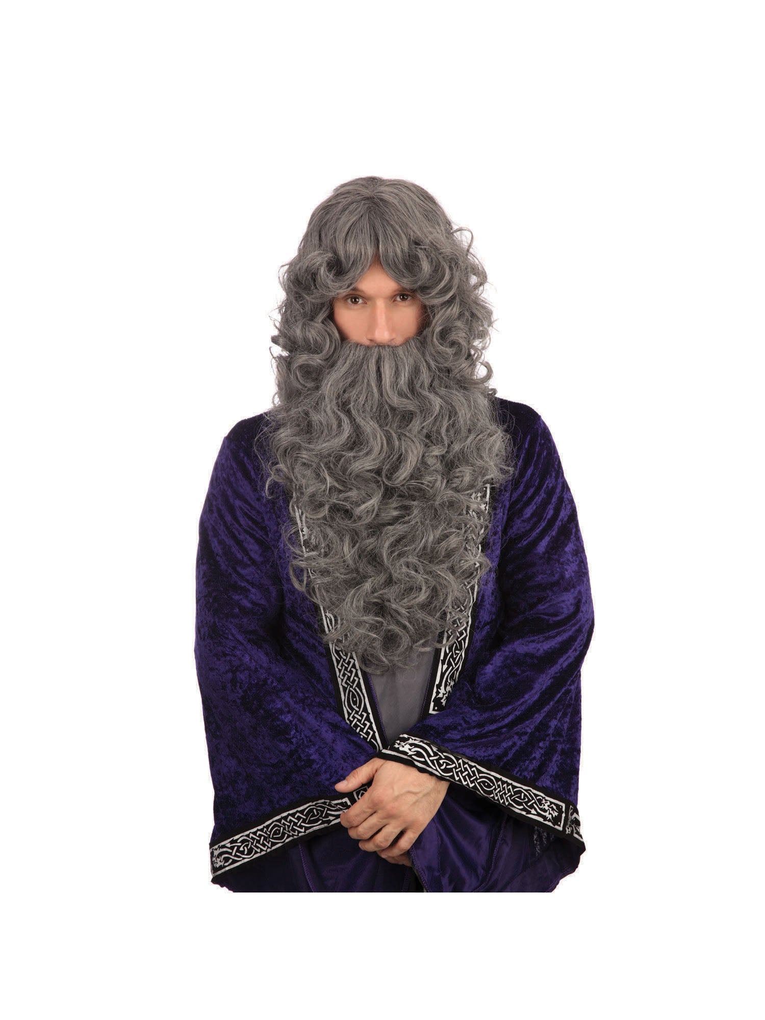 Wizard, Grey, Generic, Wig, One Size, Front