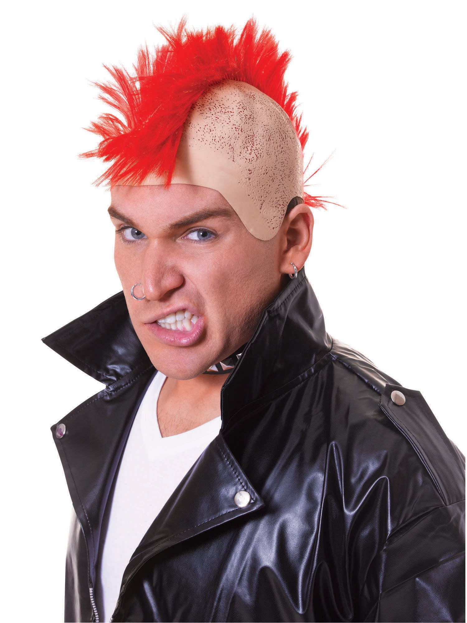 Mohican, Red, Generic, Wig, One Size, Front