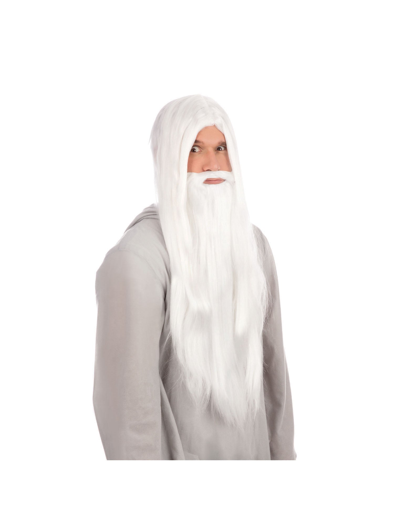 Wizard, White, Generic, Wig, One Size, Front