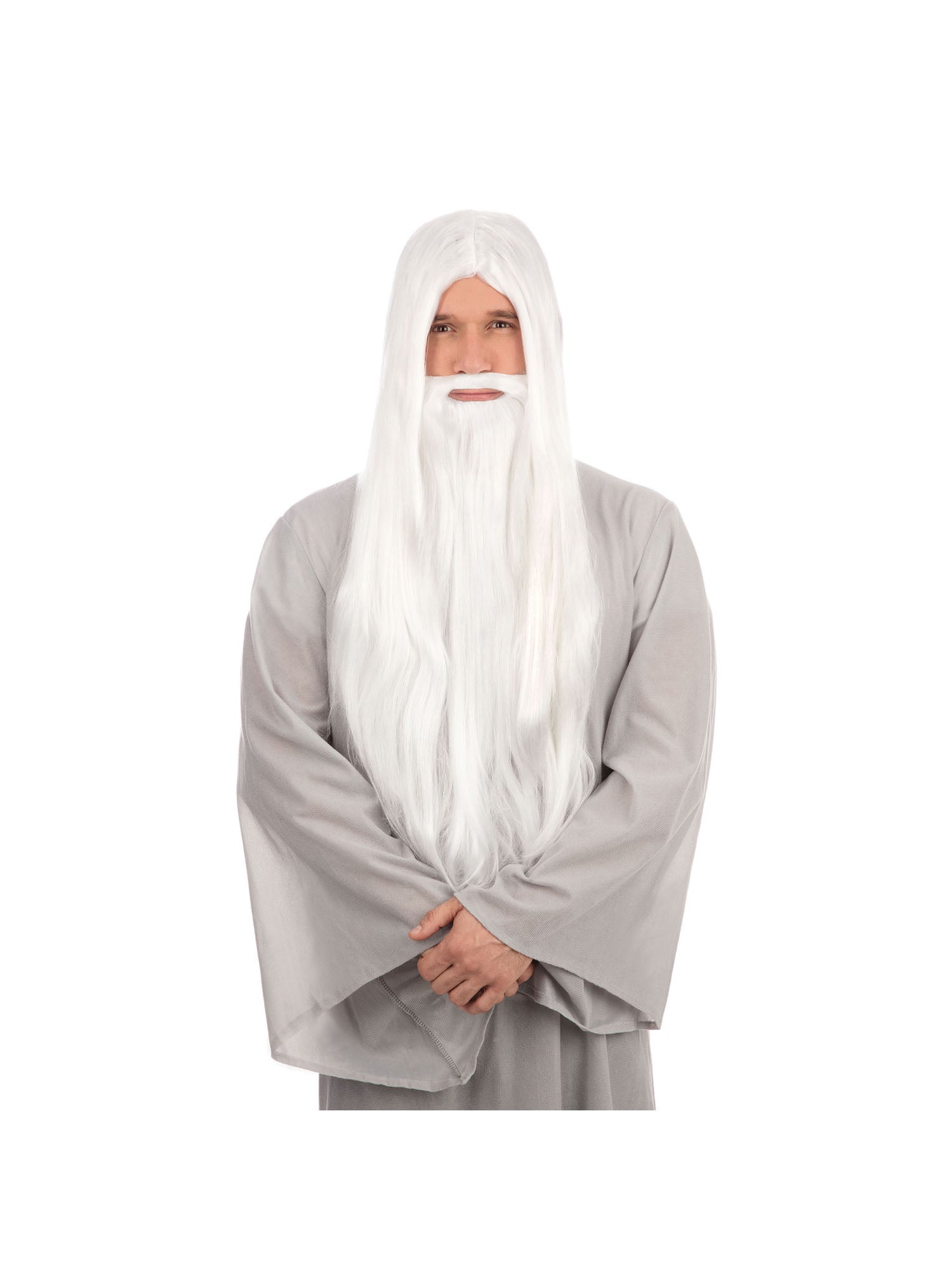 Wizard, White, Generic, Wig, One Size, Front