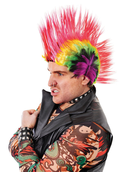 Multi-Coloured Mohican Wig