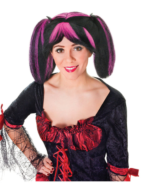 Black & Pink Steampunk Wig