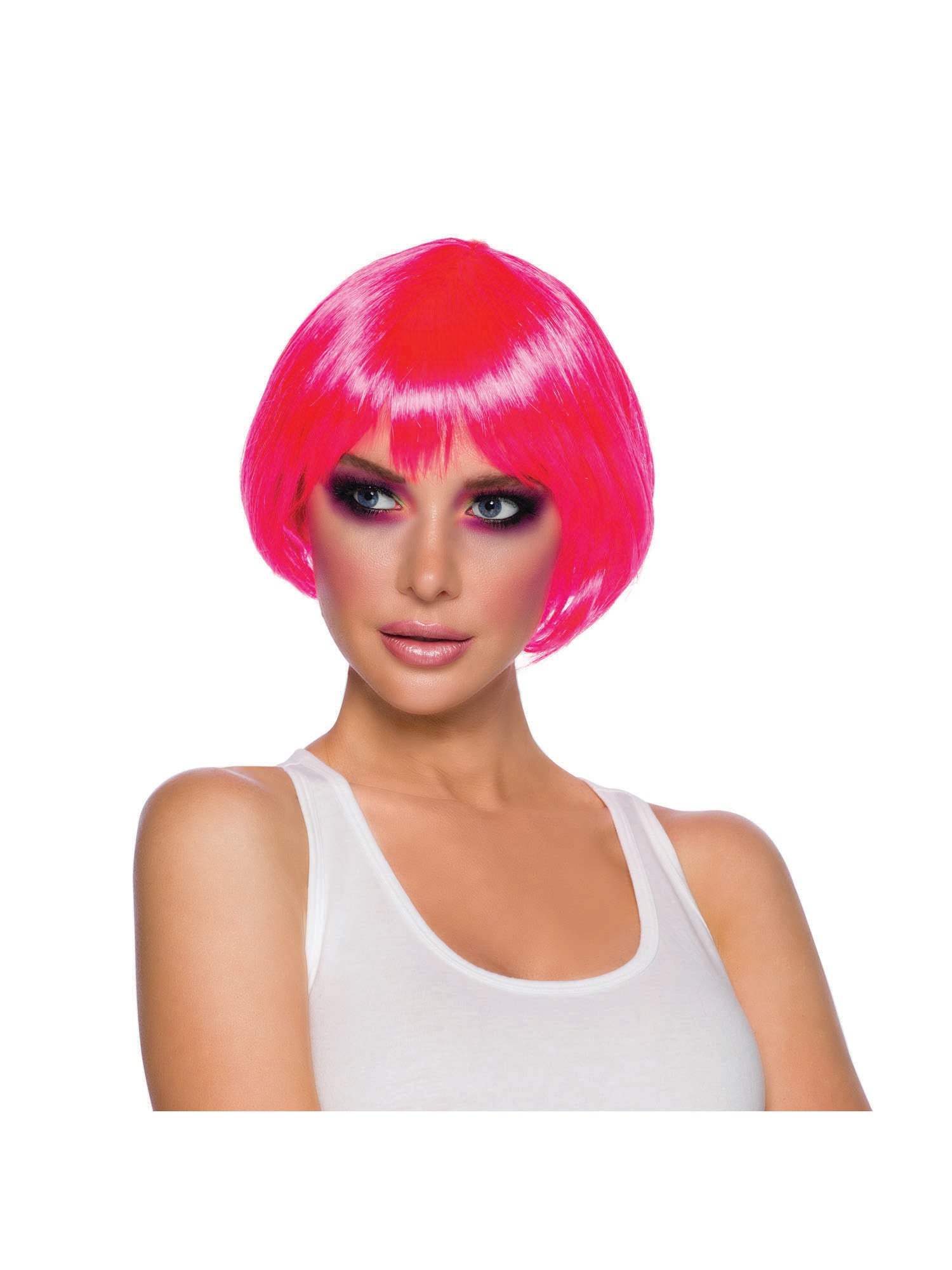 Bob, Neon Pink, Generic, Wig, One Size, Side