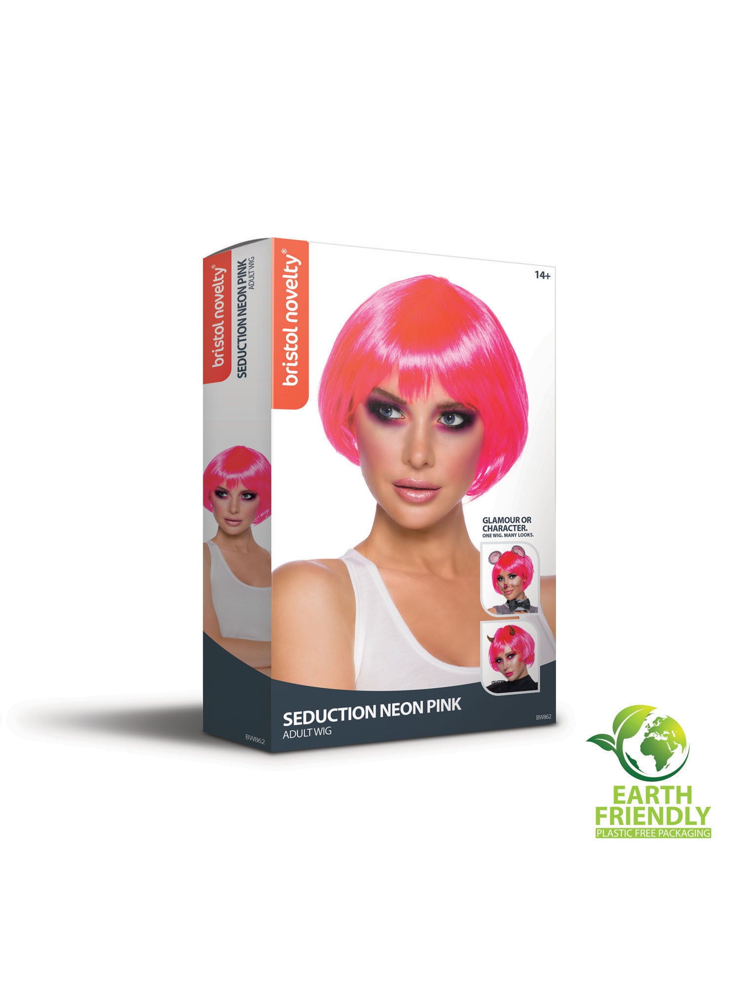 Bob, Neon Pink, Generic, Wig, One Size, Other