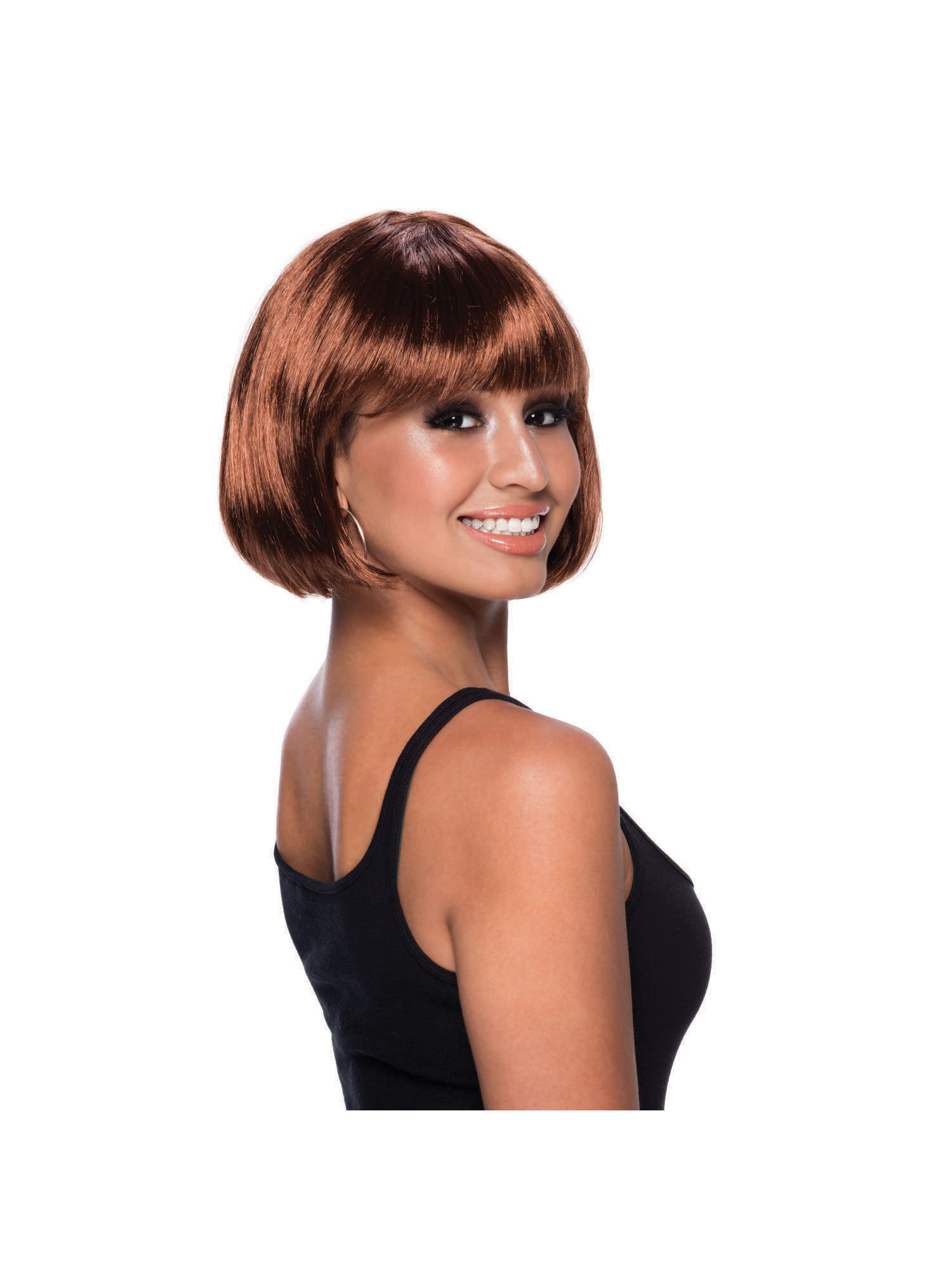 Mid Brown, Brown, Generic, Wig, One Size, Side