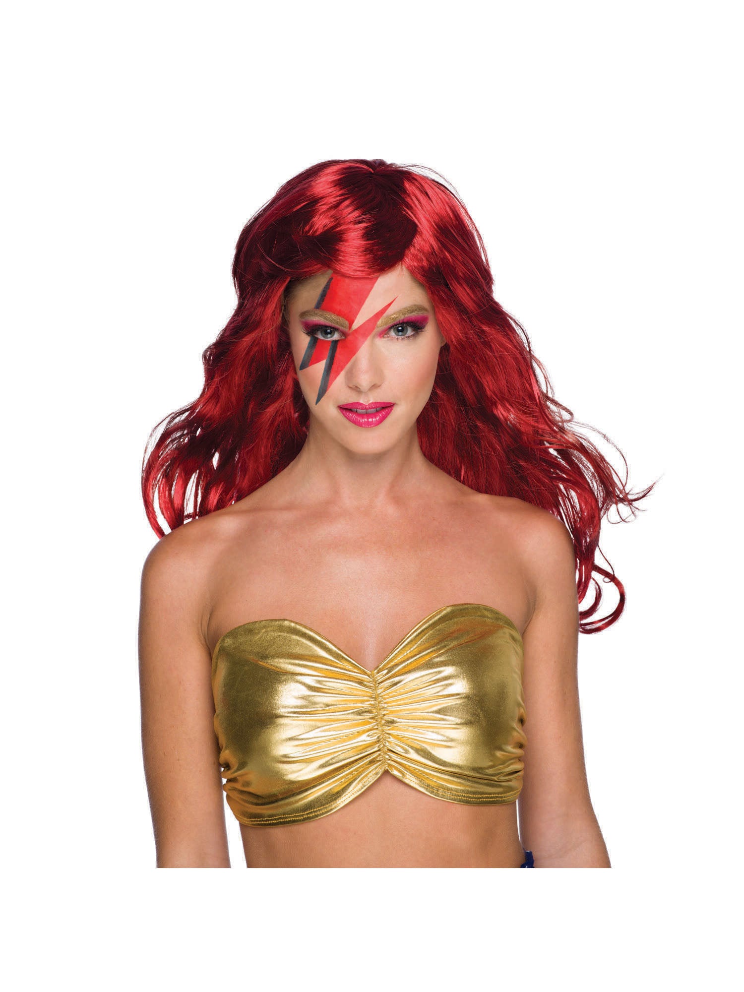 Long Red, Red, Generic, Wig, One Size - Boxed, Back