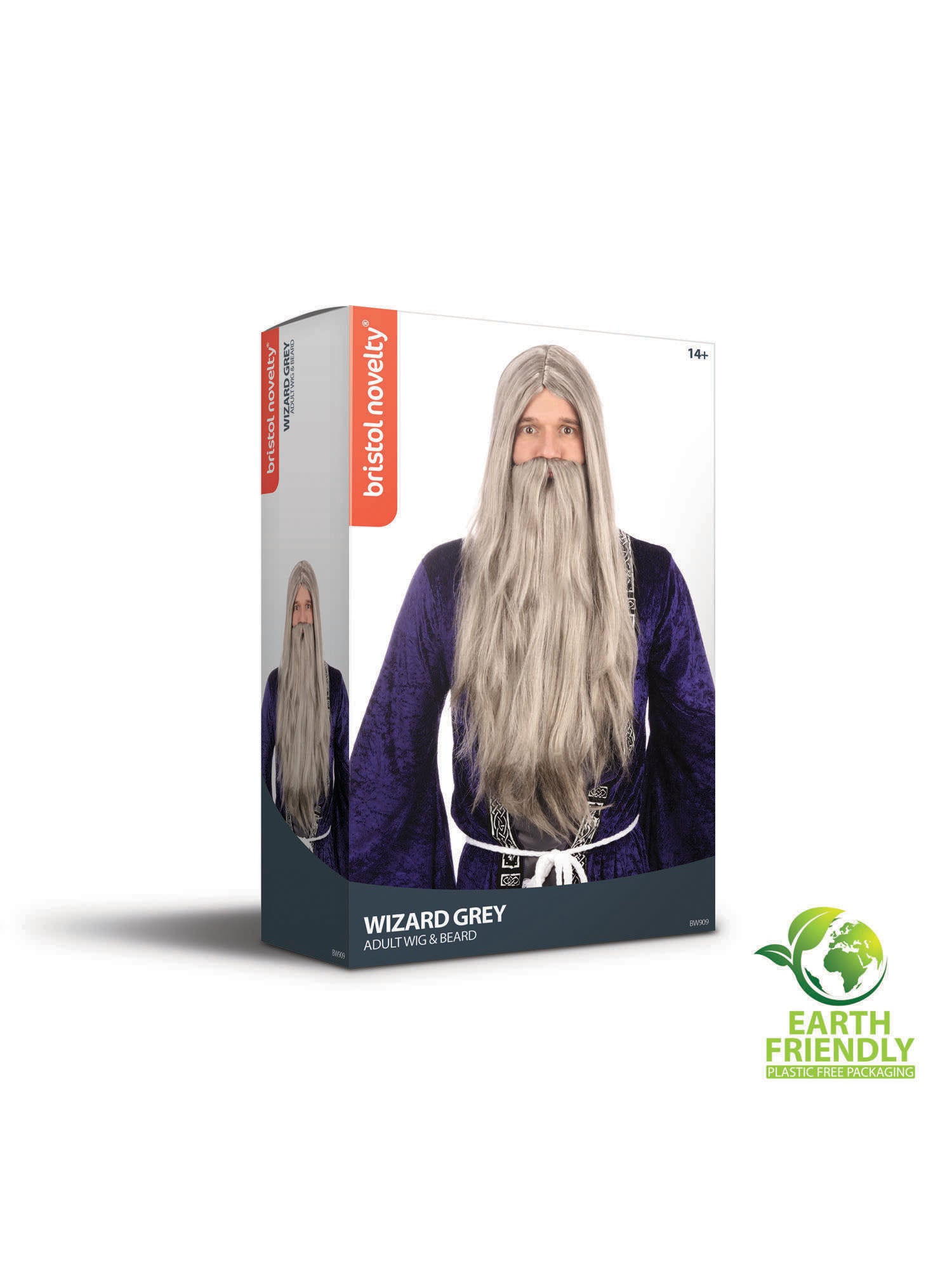 Wizard, Grey, Generic, Wig, One Size, Side