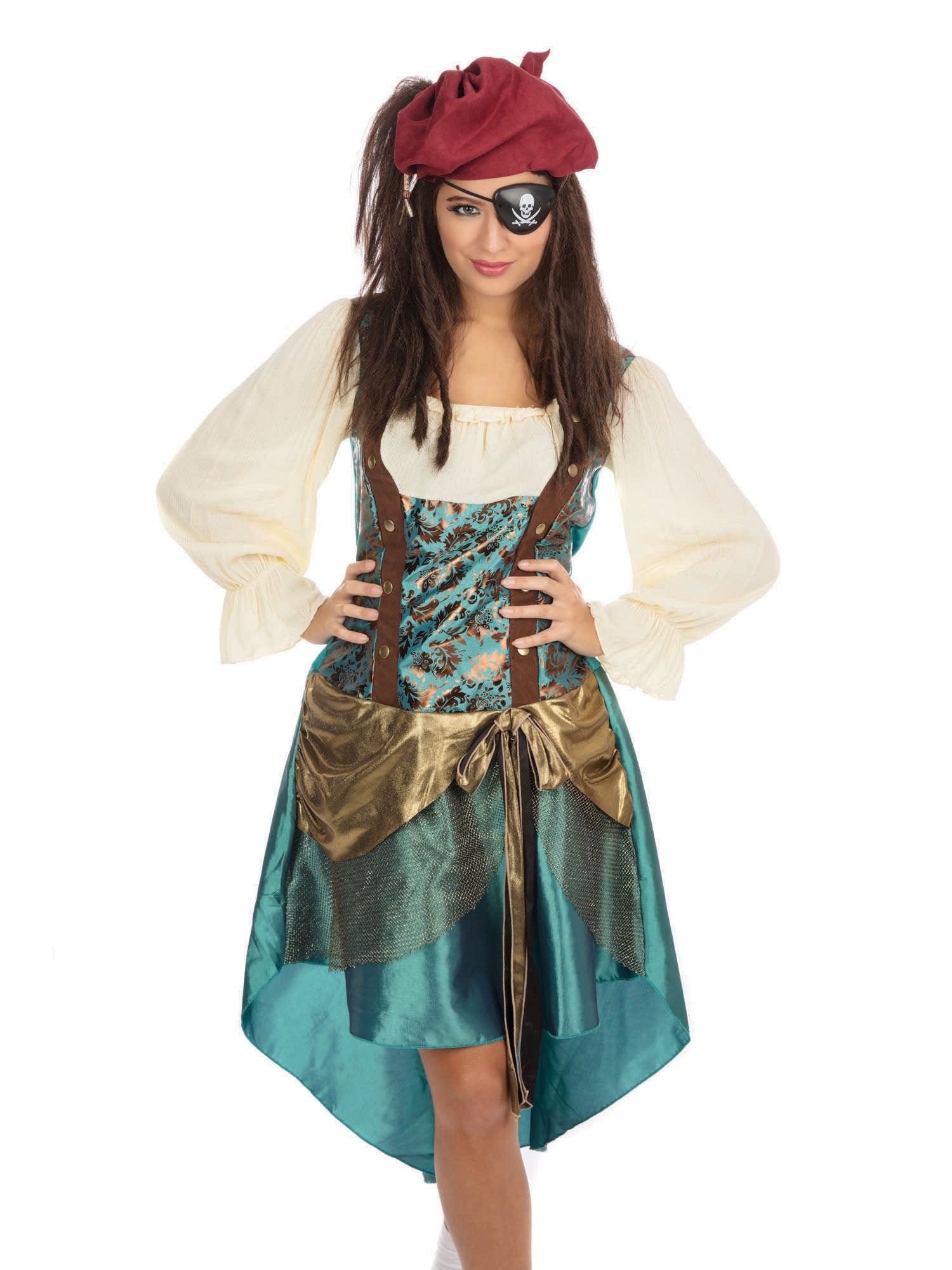 Pirate, Multi, Generic, Wig, One Size, Front