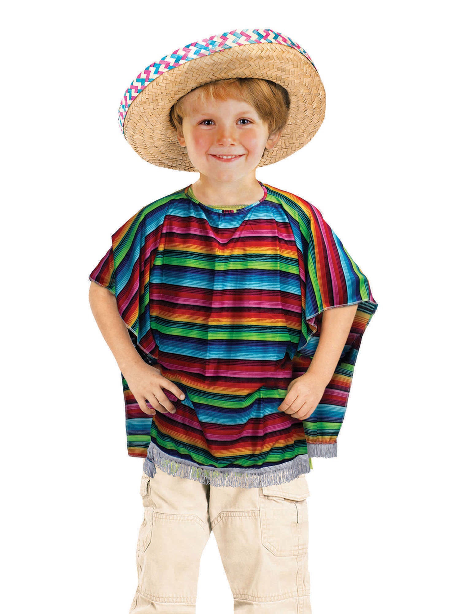 Poncho, Multi, Generic, Kids Costumes, One Size, Back