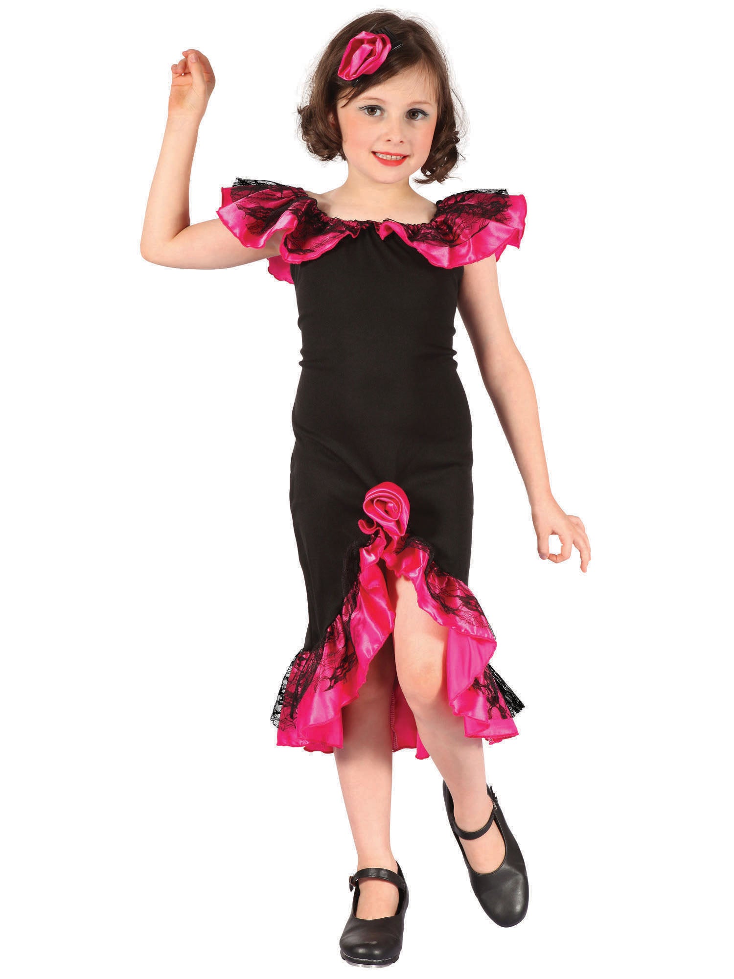 Spanish, Black & Pink, Generic, Kids Costumes, Large, Front