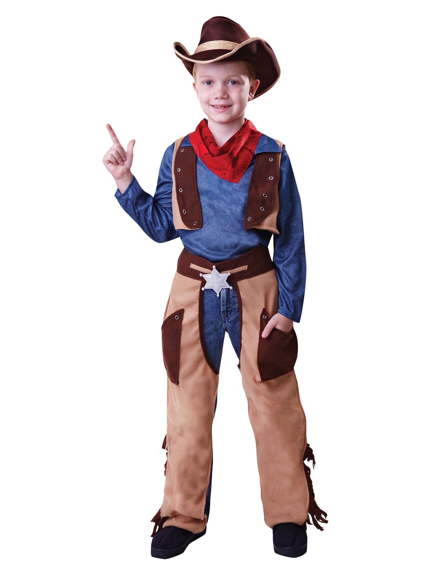 Western, Multi, Generic, Childrens Costume, Large, Front