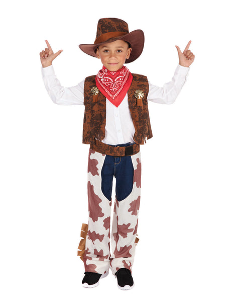 Kids Cow Print Cowboy Costume