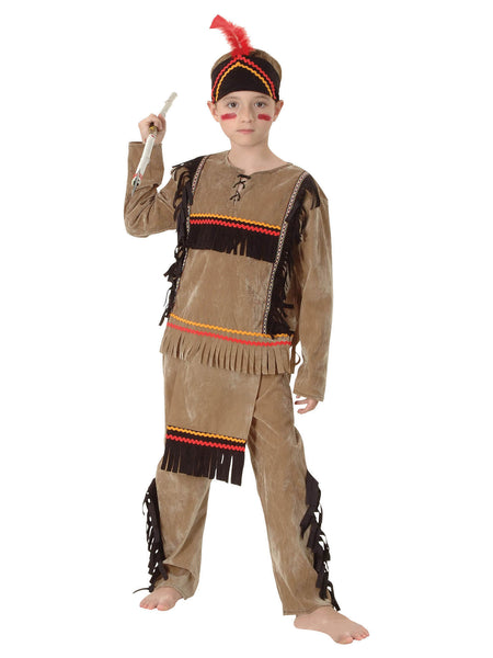 Kids Deluxe Native American Boy Costume