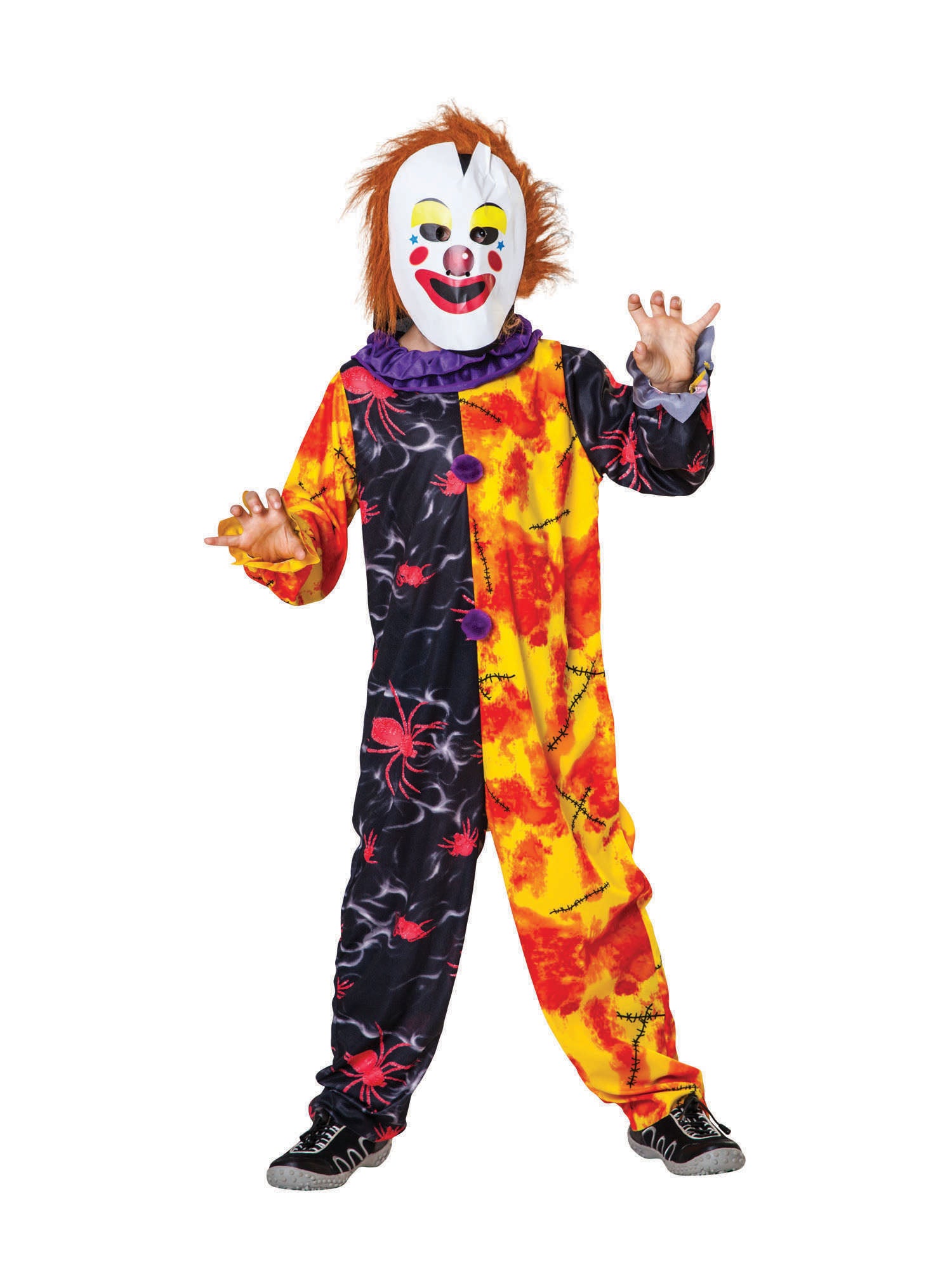 Clown, Multi, Generic, Kids Costumes, Large, Front