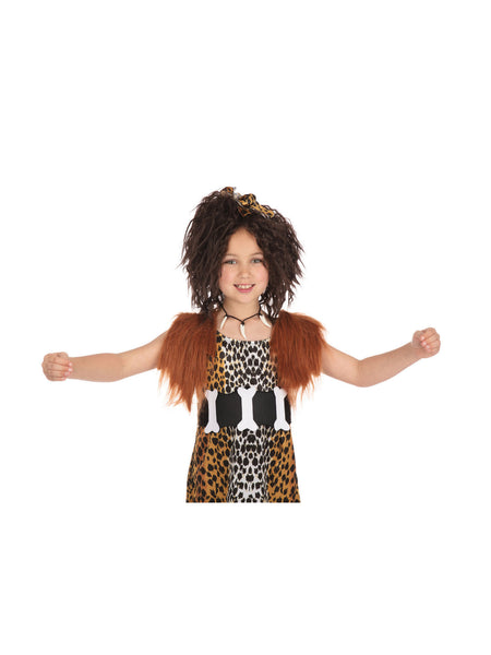 Kids Cave Girl And Wig Costume