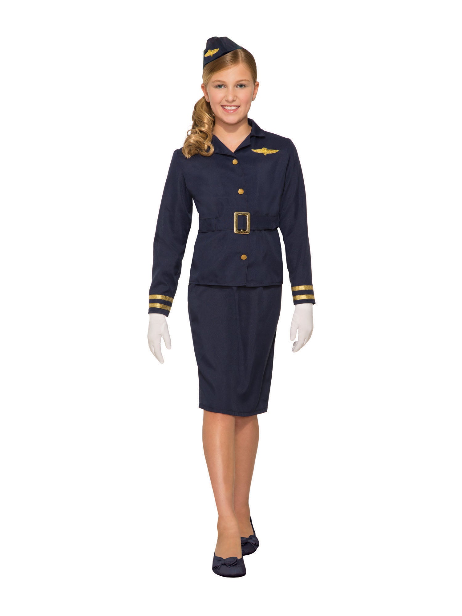 Stewardess, Multi, Generic, Kids Costumes, Small, Front