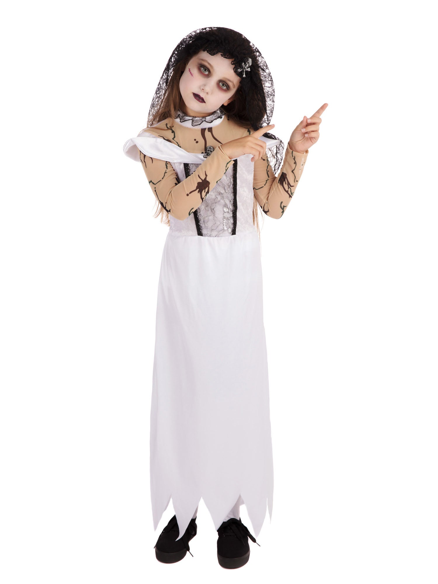 Zombie Bride, Multi, Generic, Kids Costumes, Medium, Front