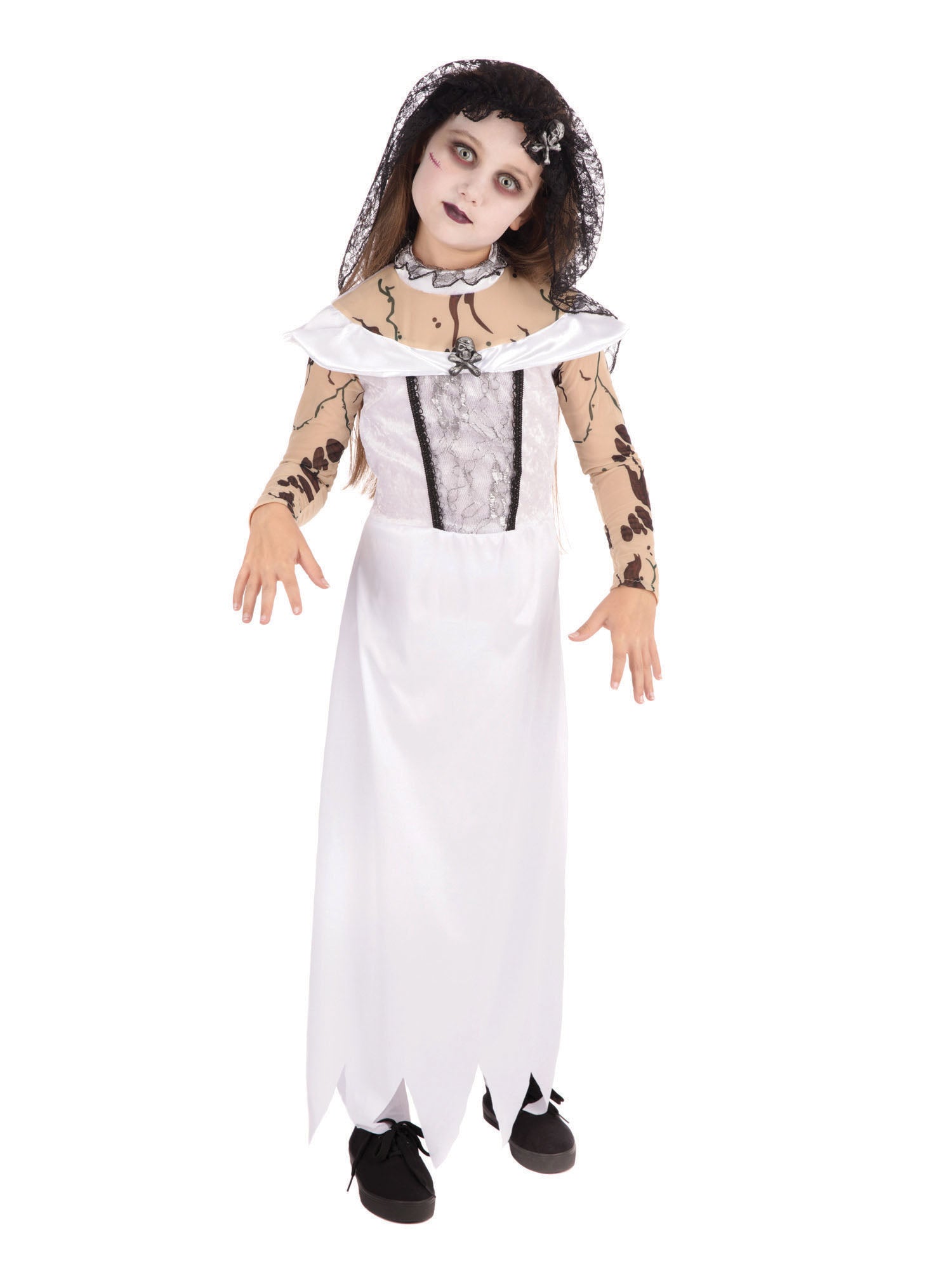 Zombie Bride, Multi, Generic, Kids Costumes, Small, Back