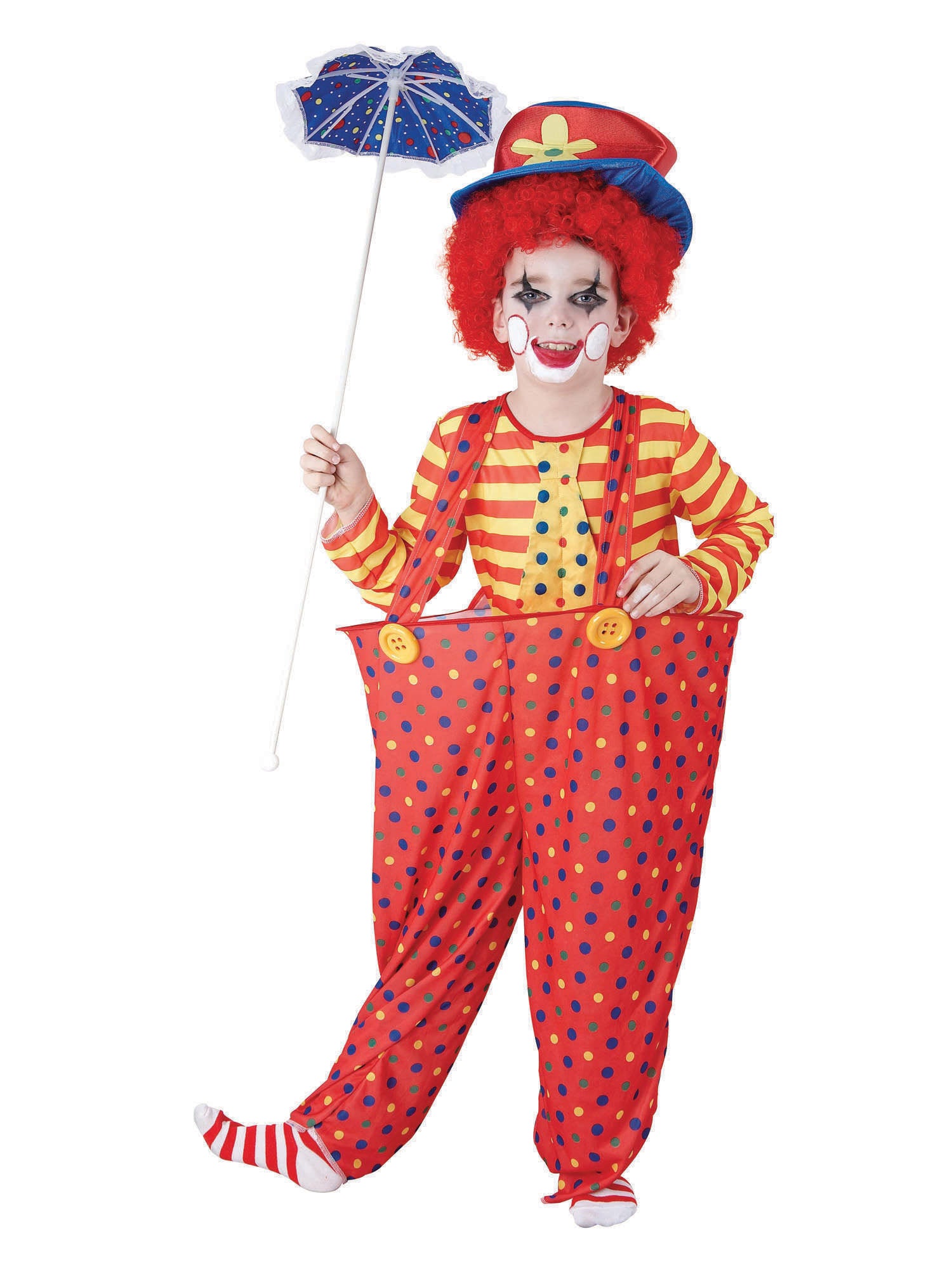 Clown, Multi, Generic, Childrens Costume, Medium, Front