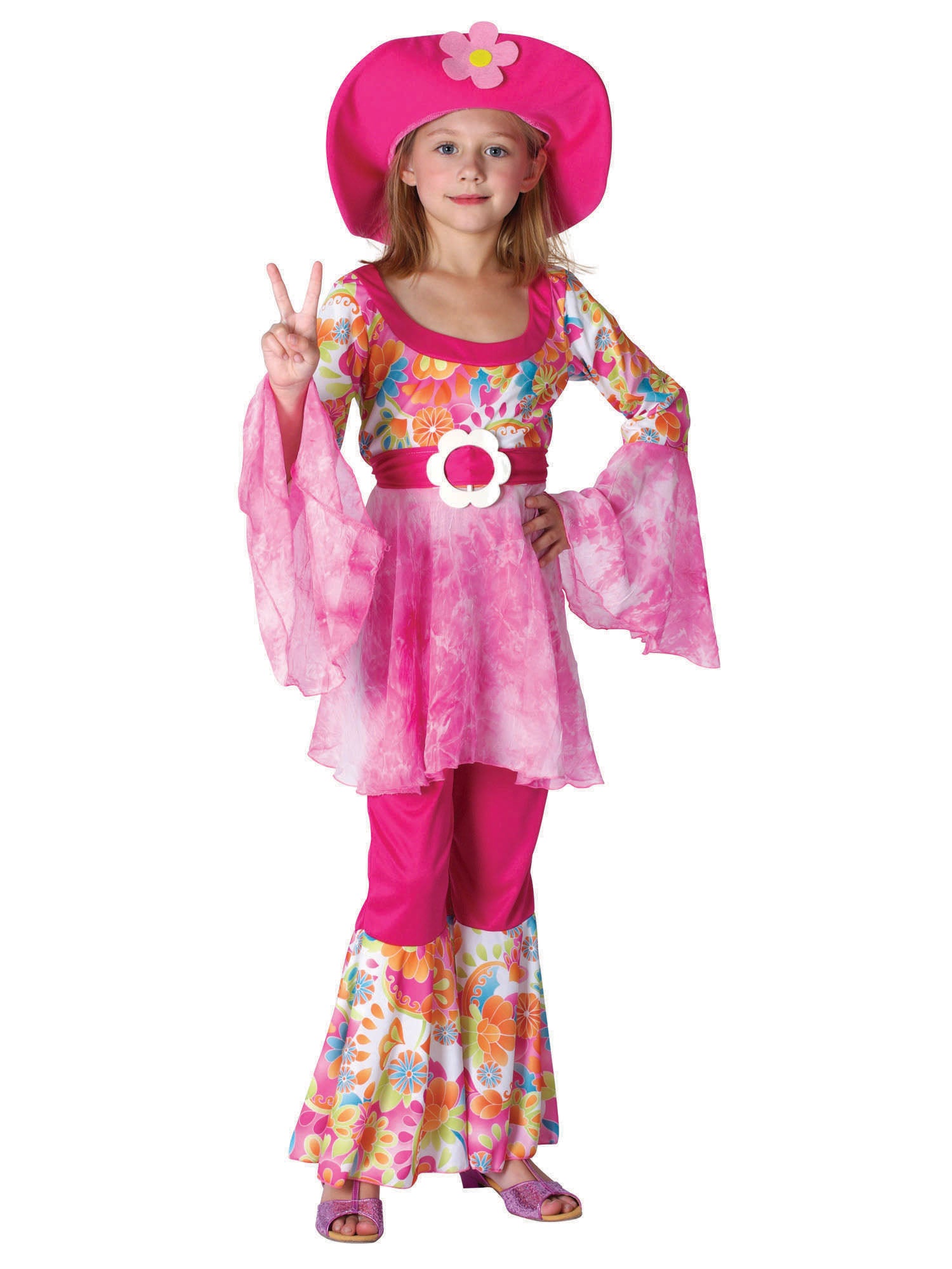 Hippie, Multi, Generic, Childrens Costume, Large, Front