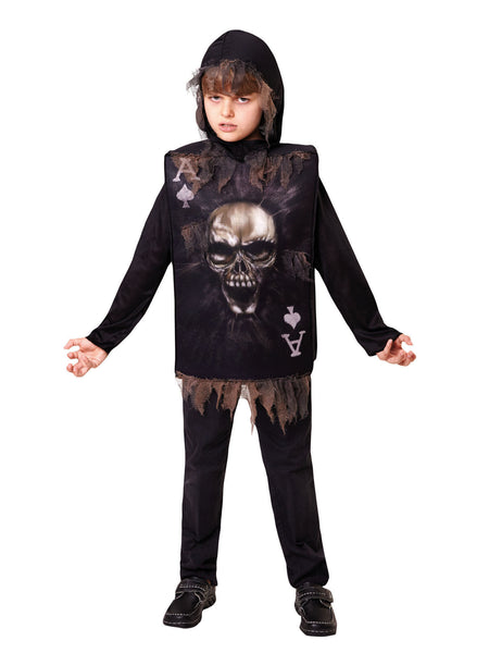 Kids Skeleton Tabard & Hood Costume
