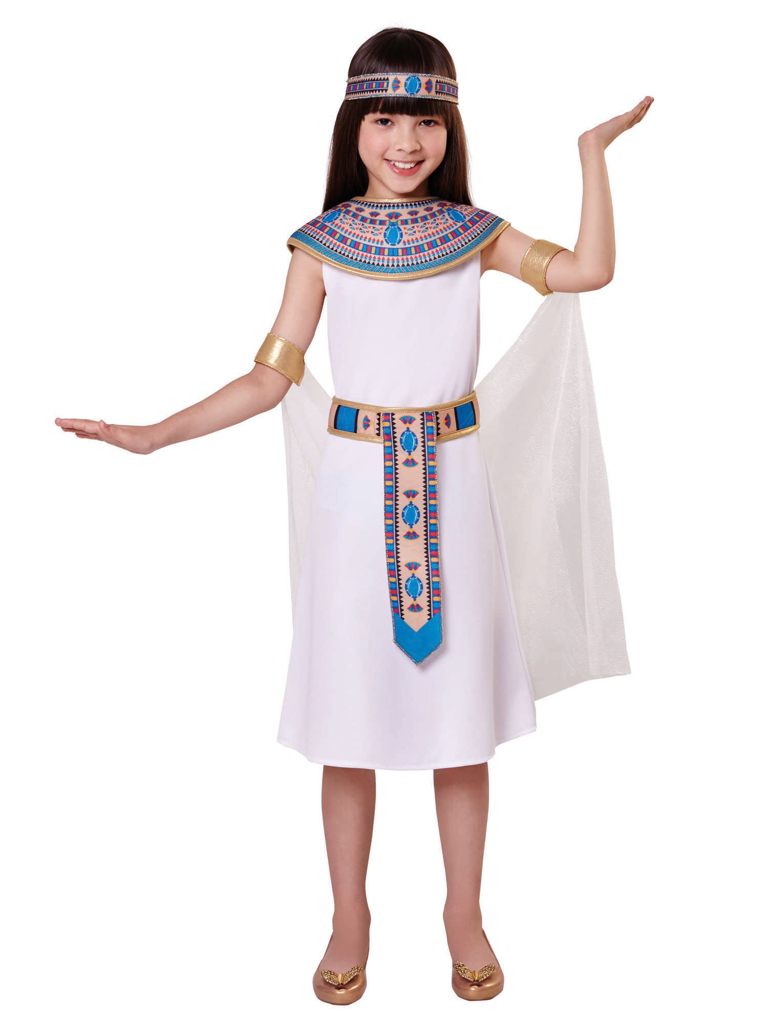 Egyptian, multi-colored, Generic, Childrens Costume, Large, Front