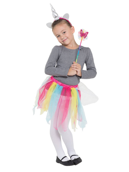 Rainbow Unicorn Tutu/Headband Wand Set