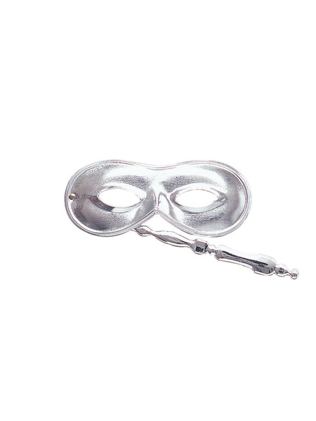 Silver Domino On Stick Mask