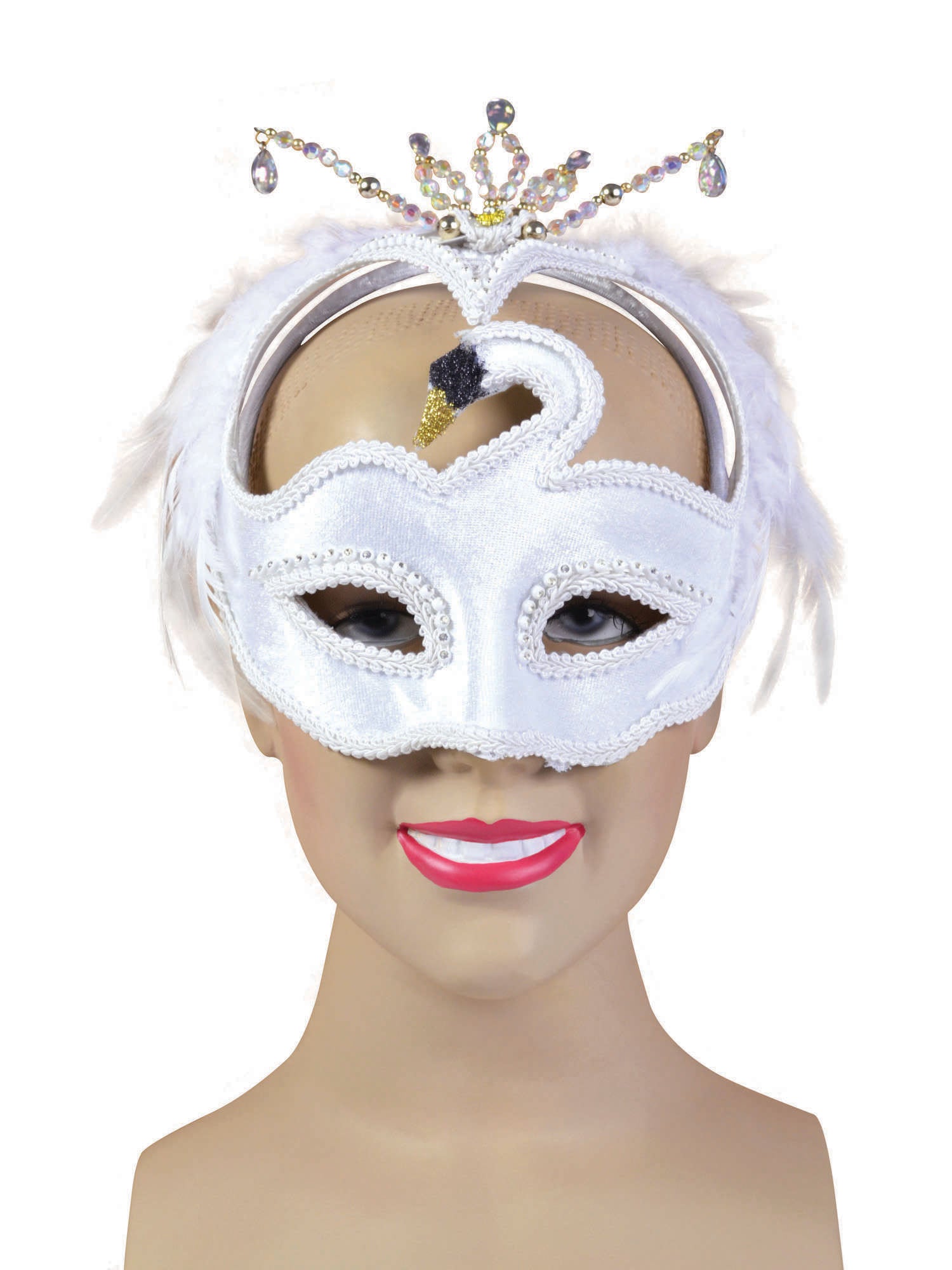 White Swan, White, Generic, Mask, One Size, Front