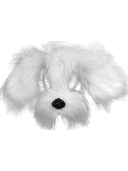 White Shaggy Dog With Sound Mask