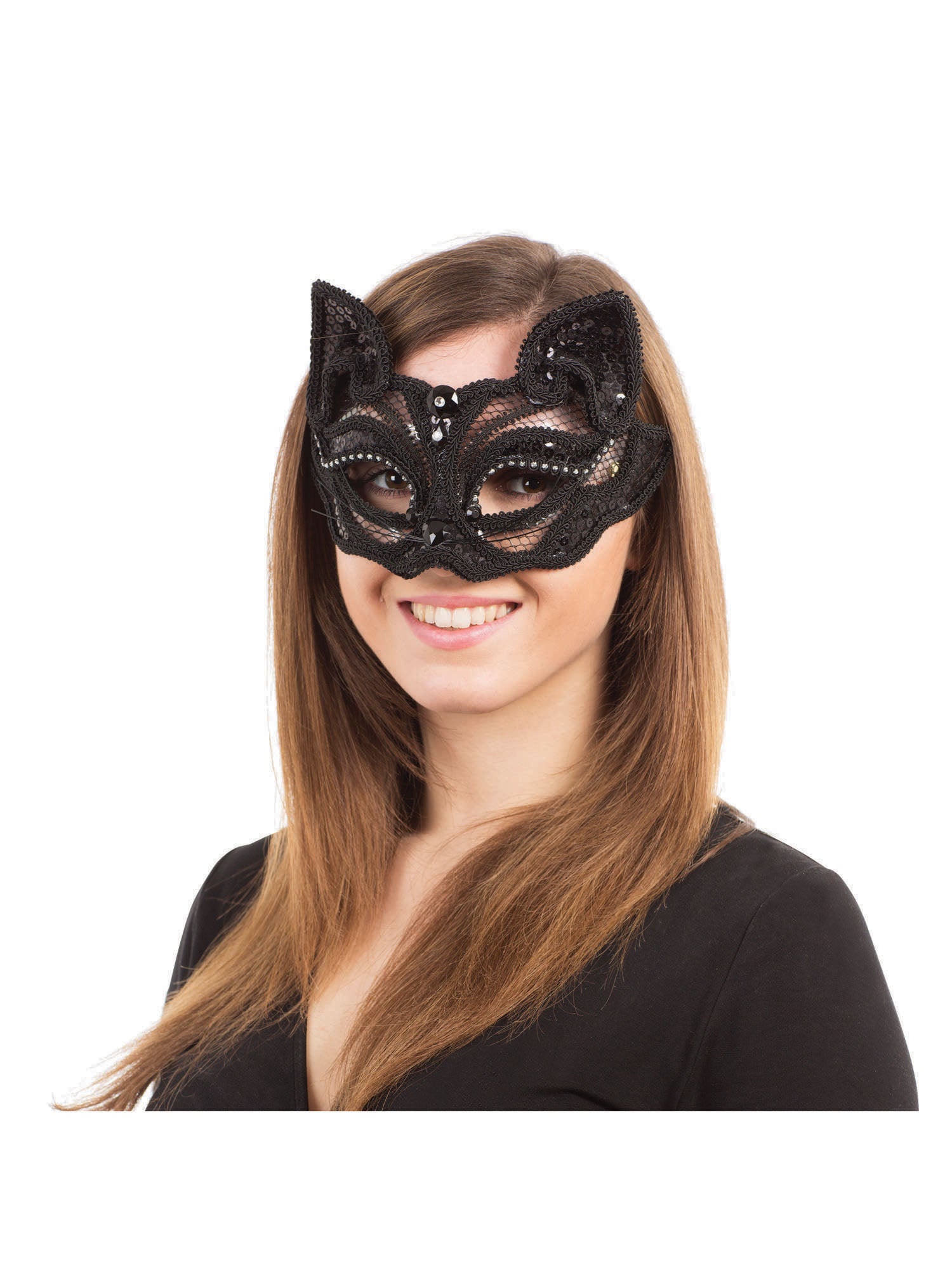 Cat, Black, Generic, Mask, One Size, Front