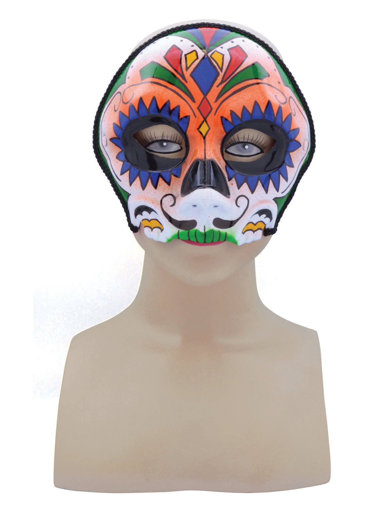 Skeleton, Orange, Generic, Mask, One Size, Front