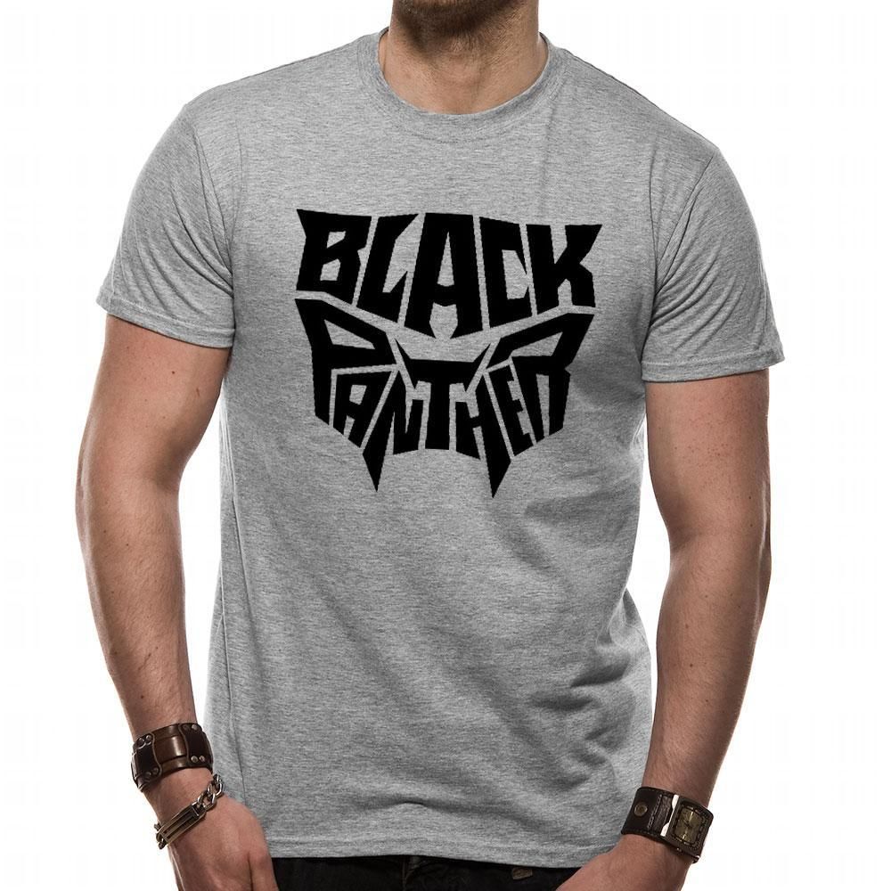 Black Panther, Avengers, Grey, Marvel, T-Shirt, , Front