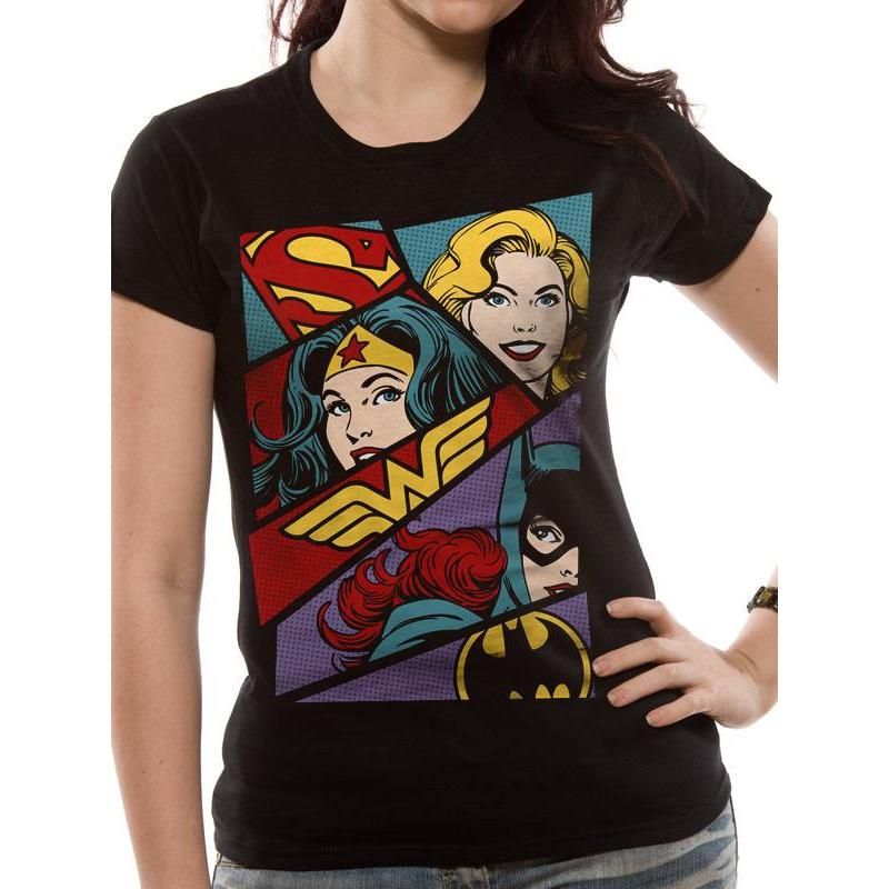 Wonder Woman, Justice League, Black, DC, T-Shirt, , Front