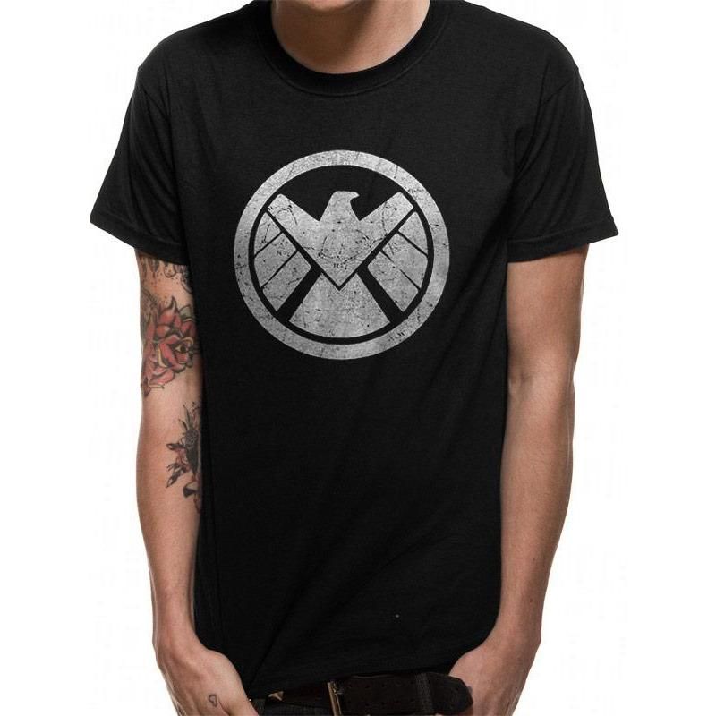 S.H.I.E.L.D, Avengers, Black, Marvel, T-Shirt, , Front