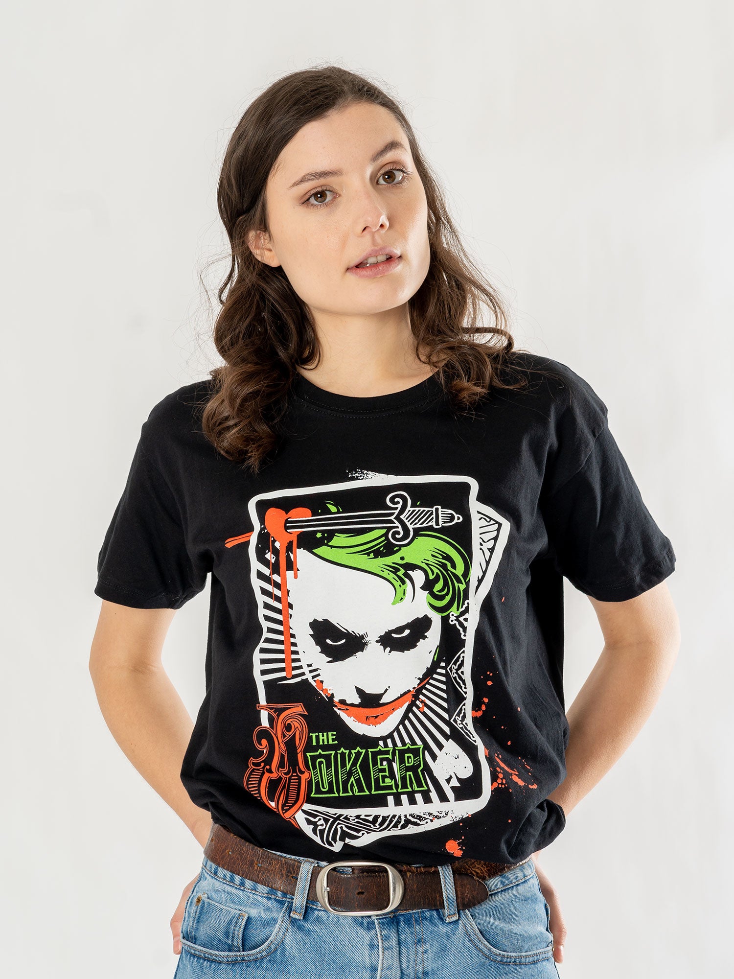 The Joker, The Dark Knight, Batman, The Dark Knight, Black, DC, T-Shirt, , Front