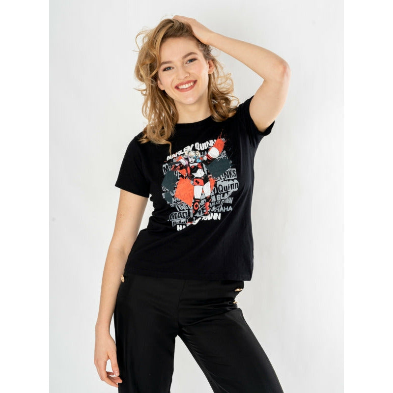 Harley Quinn, Batman, Black, DC, T-Shirt, , Front