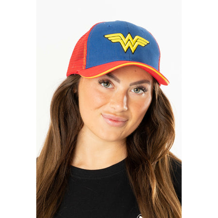 Blue and Red Wonder Woman Trucker Cap