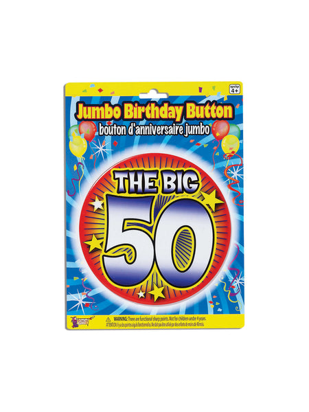 50th Birthday Jumbo Button Pin