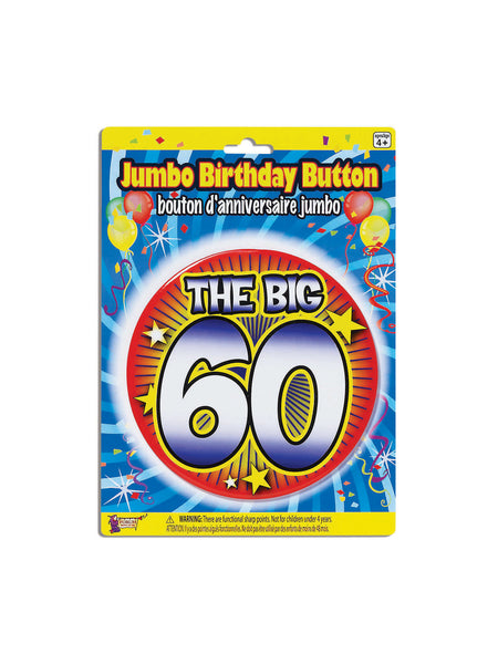 60th Birthday Jumbo Button Pin