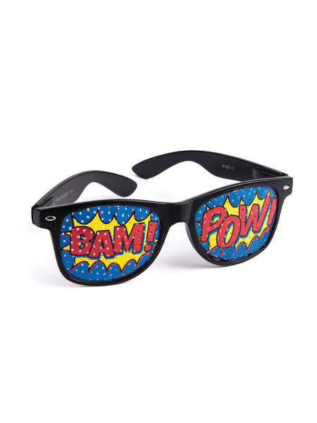 Pop Art 'Pow' Screened Sunglasses Costume Accessory