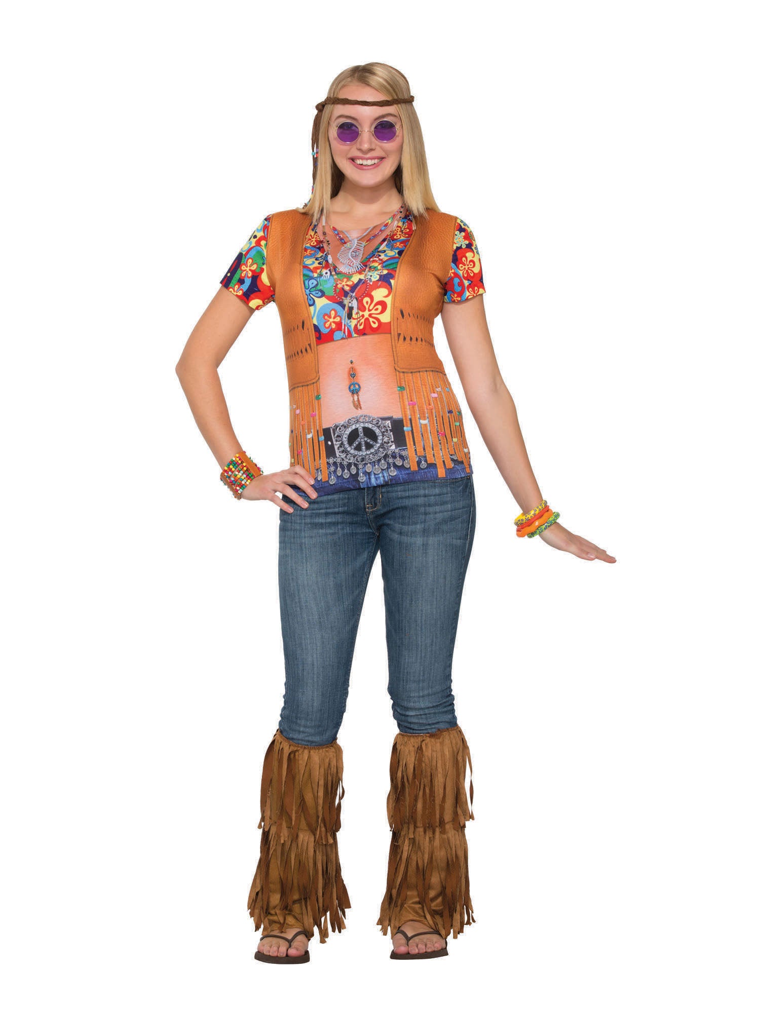 Hippie, Multi, Generic, Adult Costume, Standard, Front