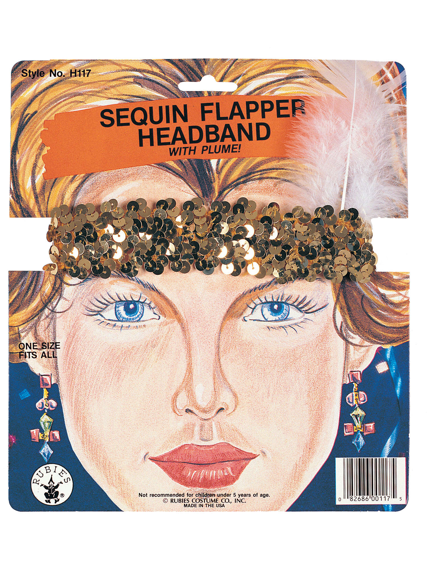 Flapper, Silver, Generic, Accessories, One Size, Front