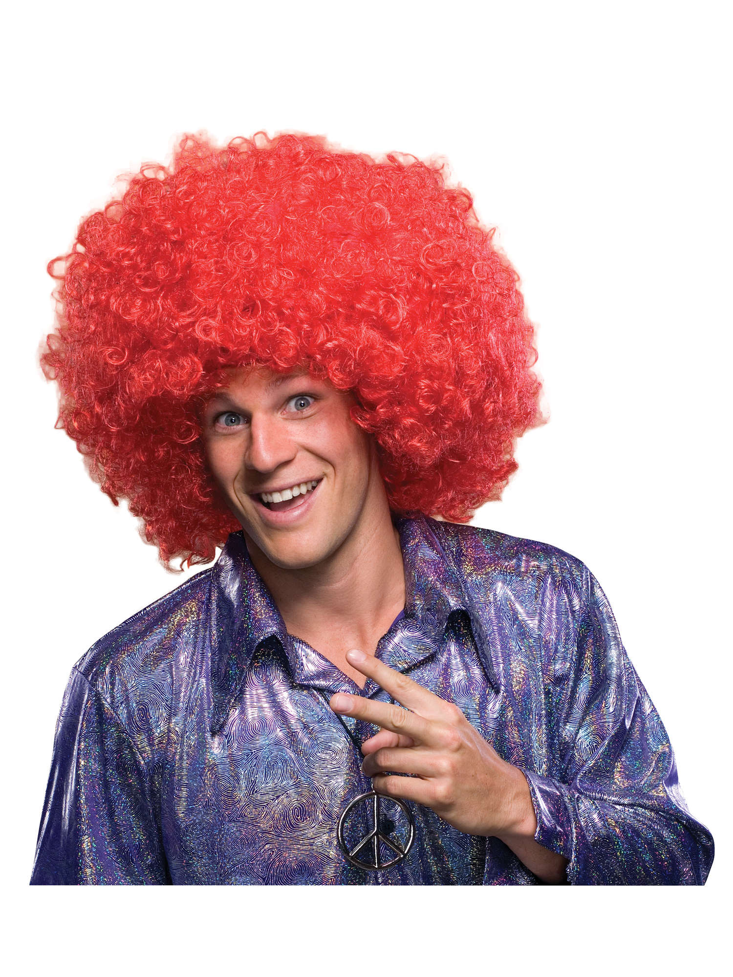Clown, Red, Generic, Wig, One Size, Back