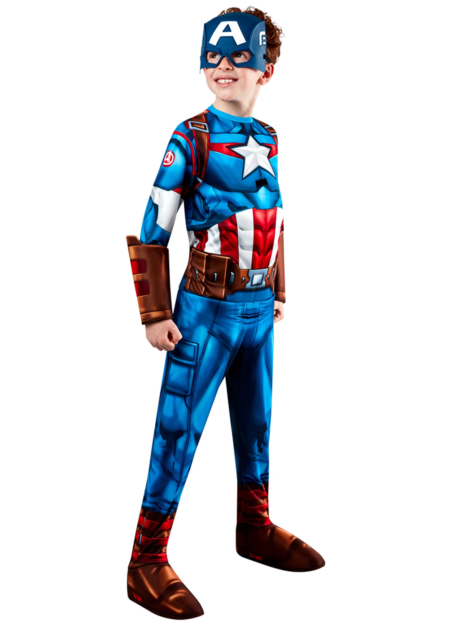 Captain America, Multi, Marvel, Childrens Costume, Small, Side