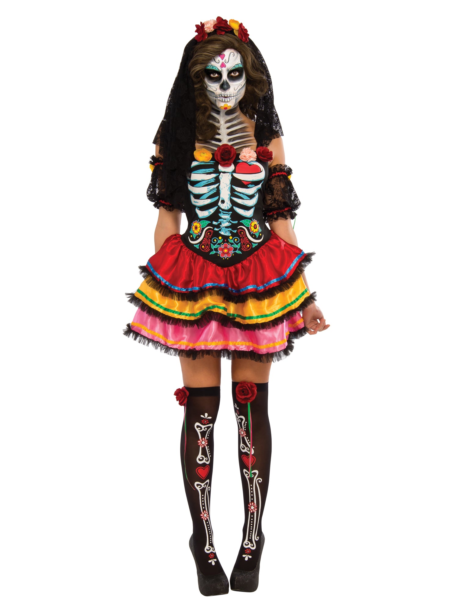 Day Of The Dead, Multi, Generic, Adult Costume, Extra Large, Front