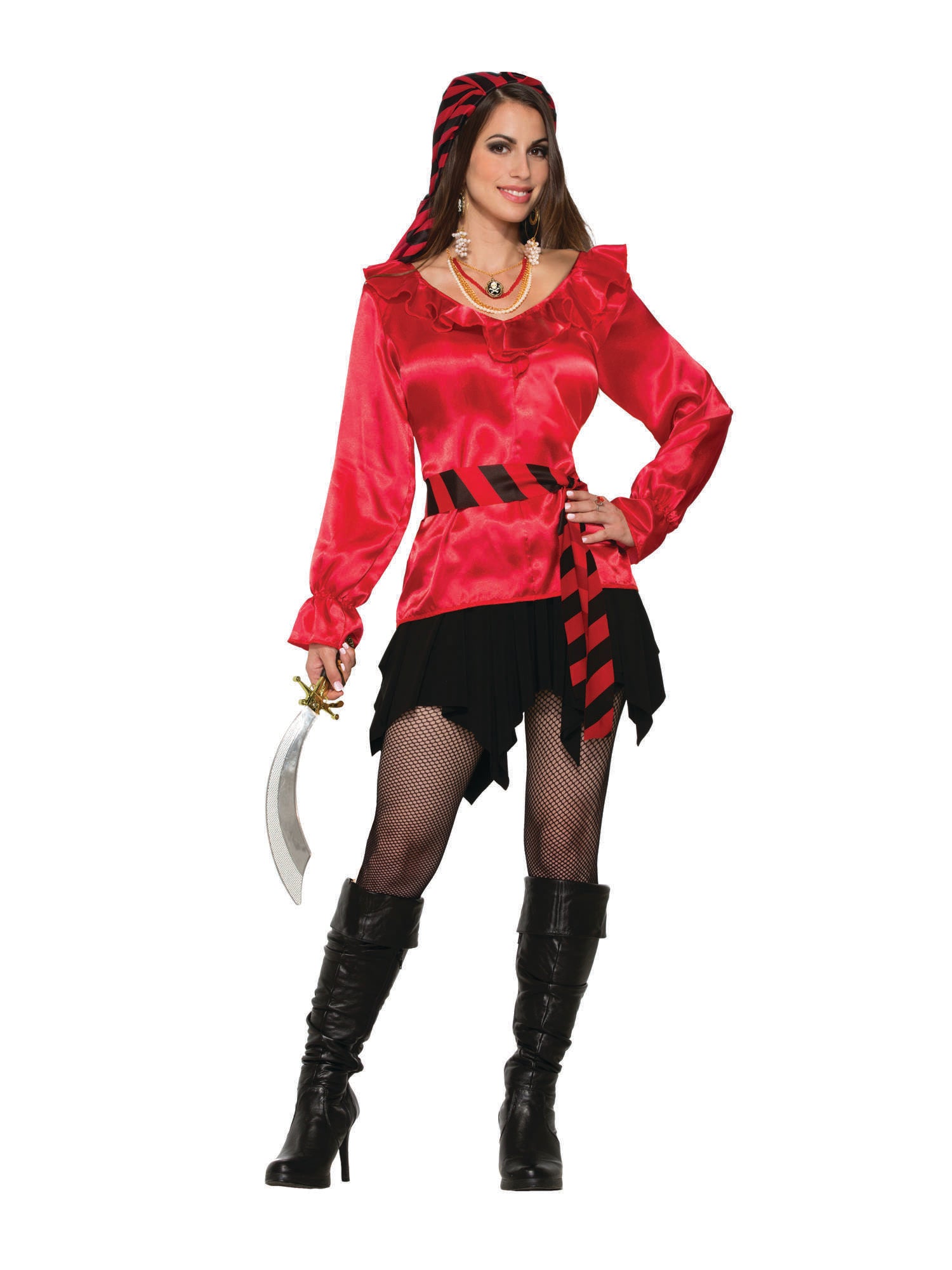 Pirate, Red, Generic, Adult Costume, Standard, Front