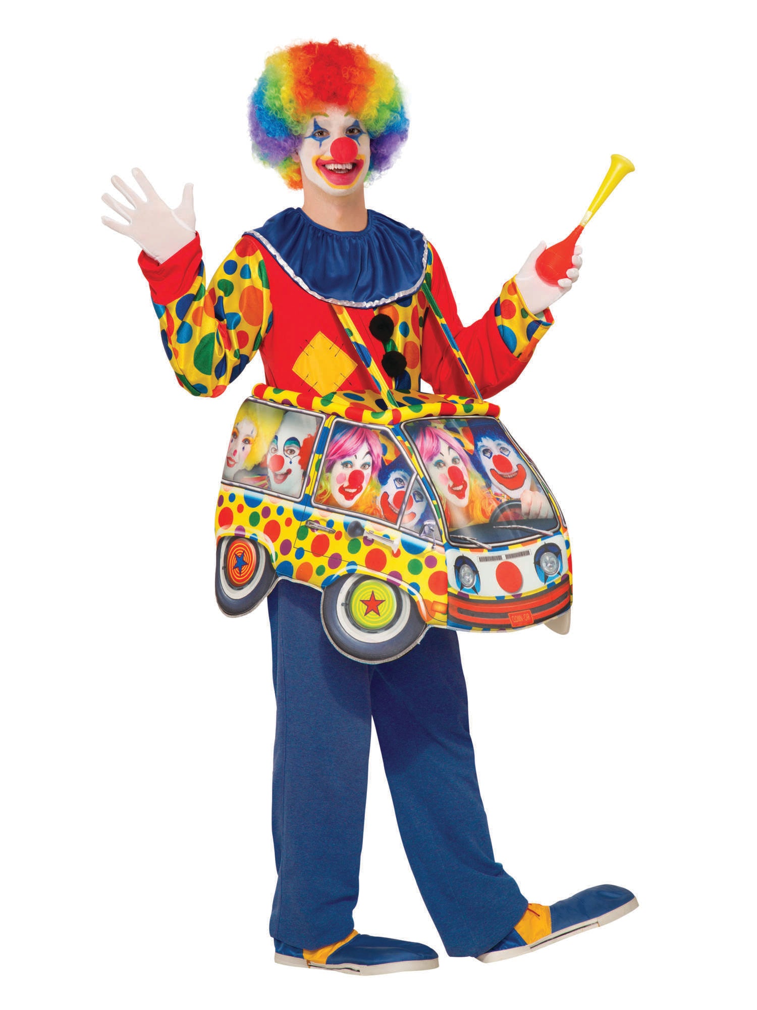 Clown, Multi, Generic, Adult Costume, Standard, Front